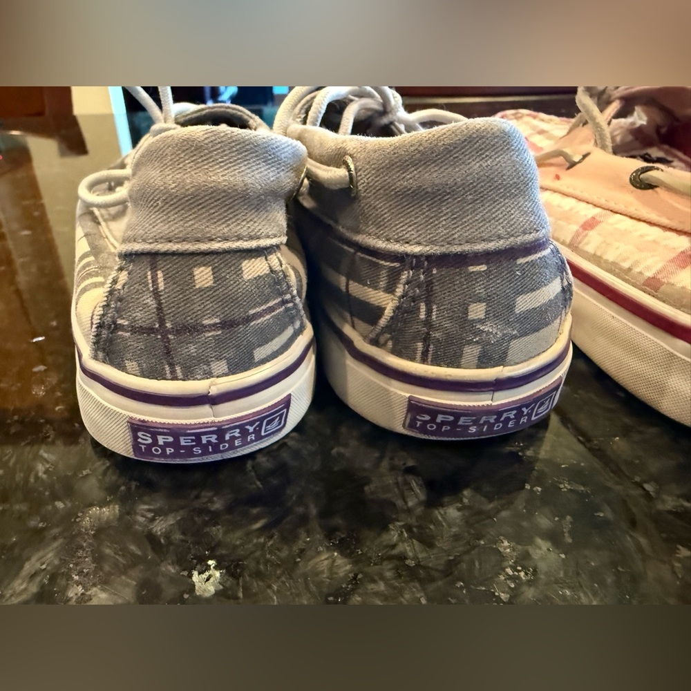 3 Pairs of Sperry Plaid Canvas Boat Shoes Lot Size 7 - Picture 6 of 12